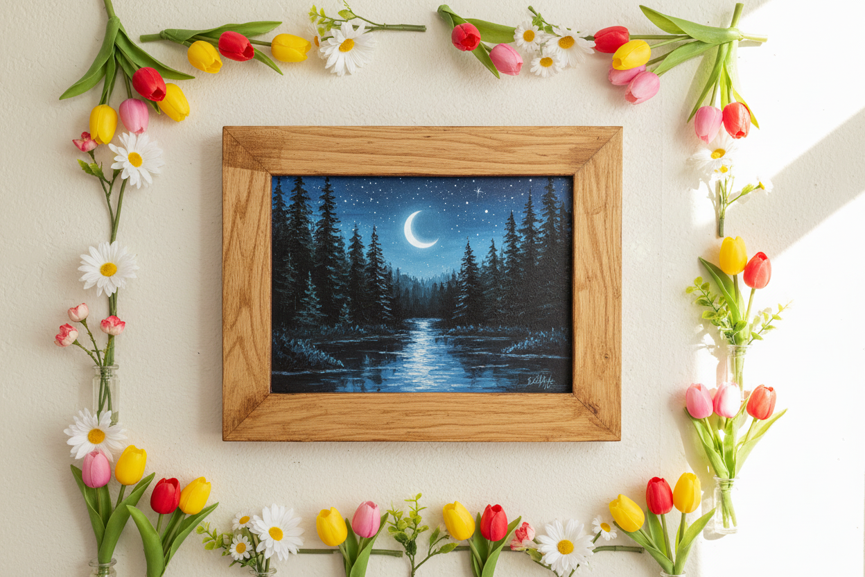 Rustic Cabin‑Style Wooden Frame | Handcrafted Adirondack Décor
