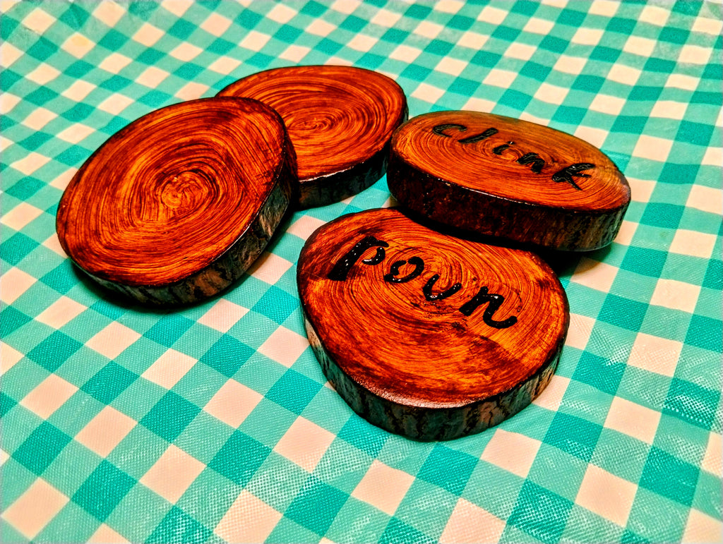 Rustic "Sip & Swirl" Coaster Set