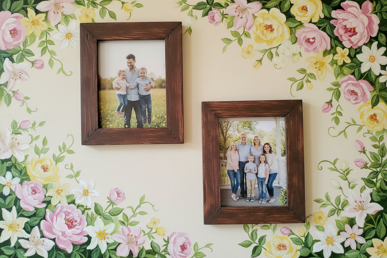 Hand-Crafted White Pine Frame|Mocha Stain|Farmhouse Wall Decor