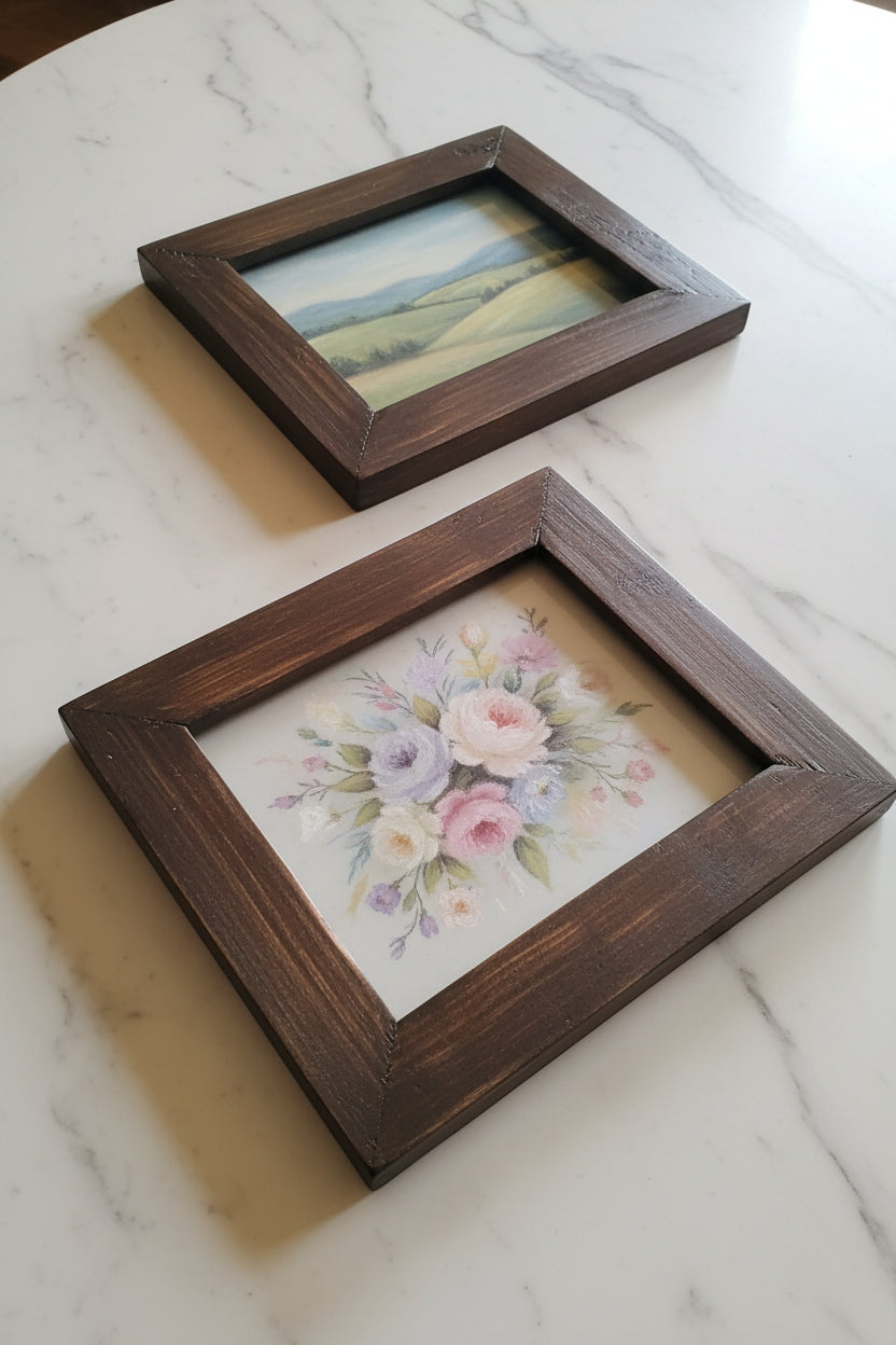 Hand-Crafted White Pine Frame|Mocha Stain|Farmhouse Wall Decor