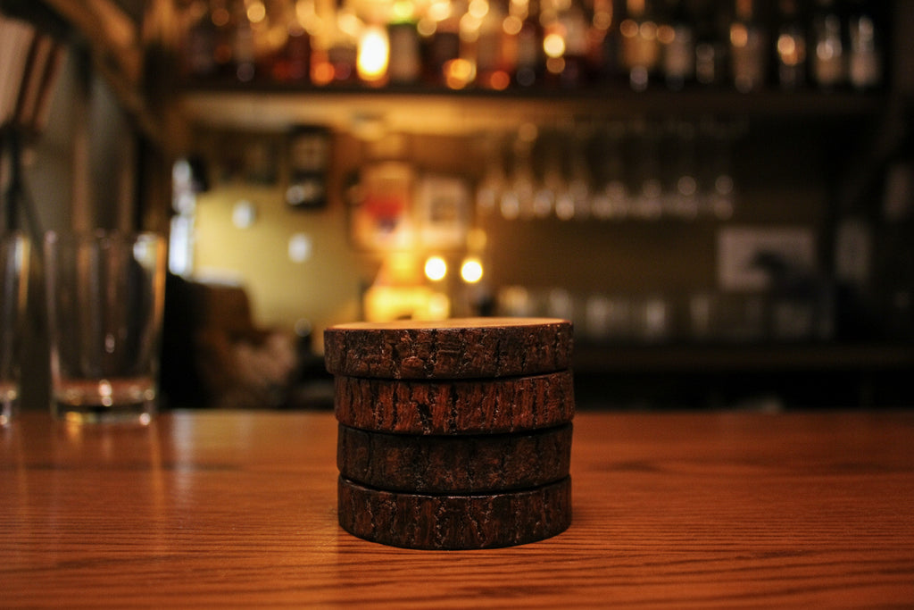 Rustic "Sip & Swirl" Coaster Set
