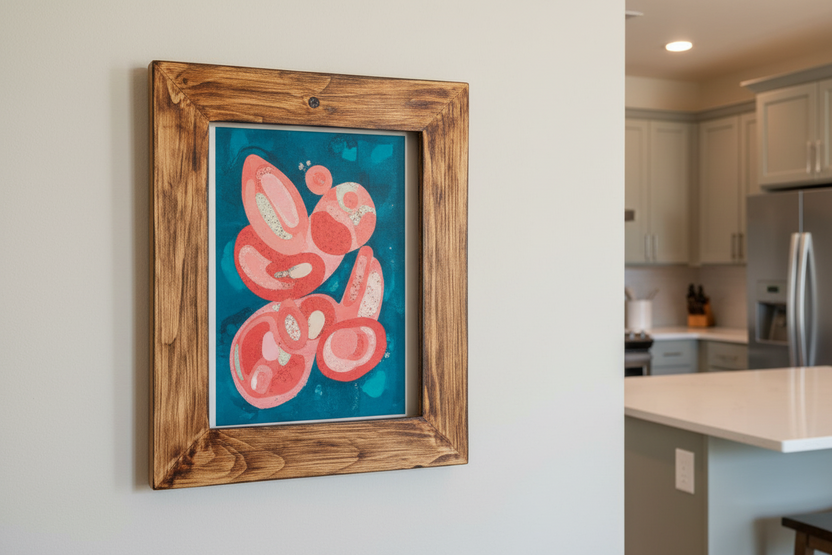 Rustic Cabin‑Style Wooden Frame | Handcrafted Adirondack Décor
